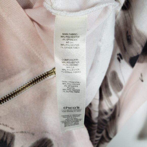 Chicos Zenergy Victoria Jacket Butterfly Pink Metallic Mesh est Size Large - Picture 8 of 10